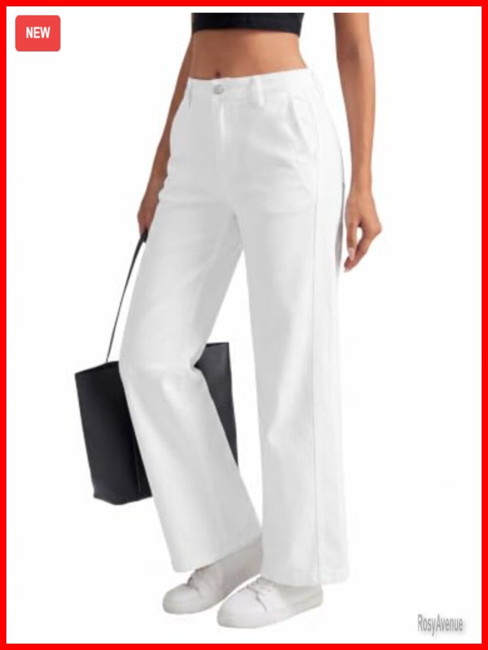 IWH Straight Leg Jeans Women Mid Rise Stretch Denim Pants